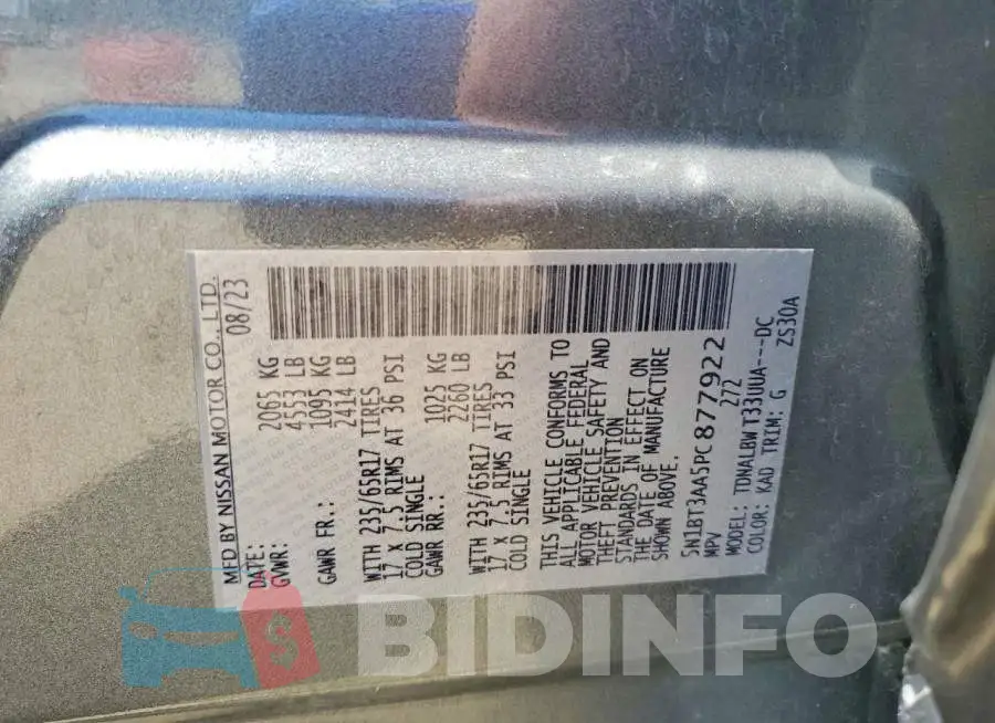 5N1BT3AA5PC877922 Photo# 13