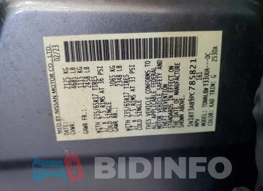 5N1BT3AB9PC785821 Photo# 13