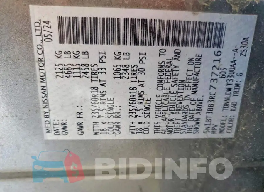 5N1BT3BB3RC737216 Photo# 13