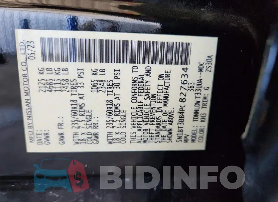 5N1BT3BB4PC827634 Photo# 13