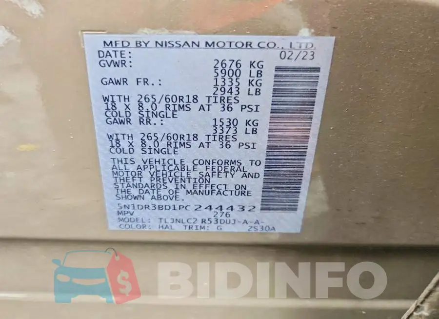 5N1DR3BD1PC244432 Photo# 13