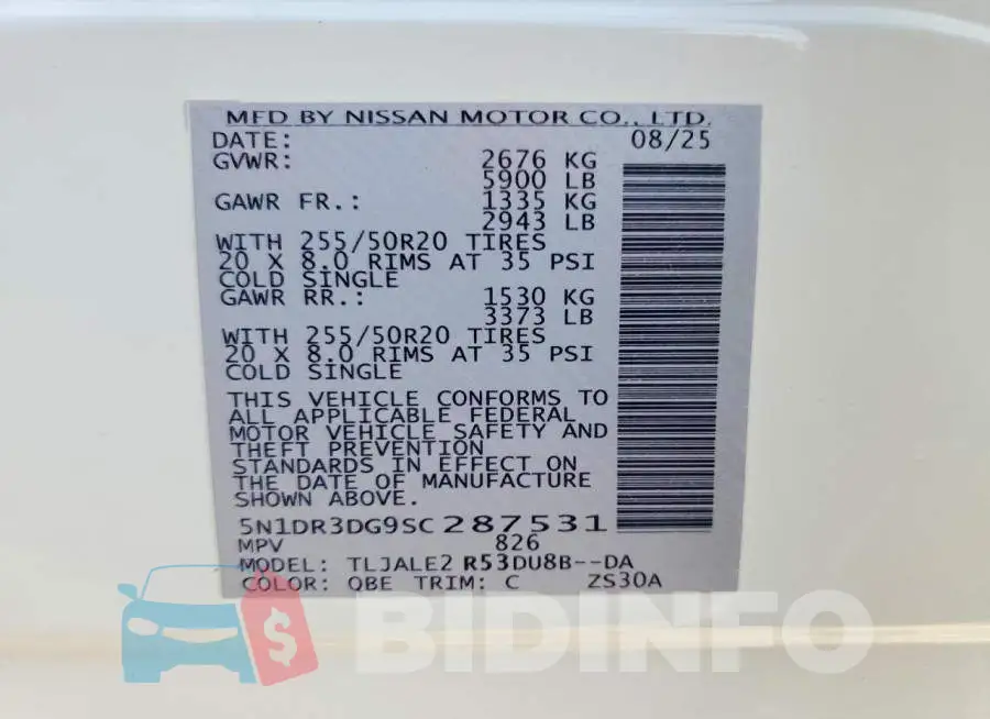 5N1DR3DG9SC287531 Photo# 13