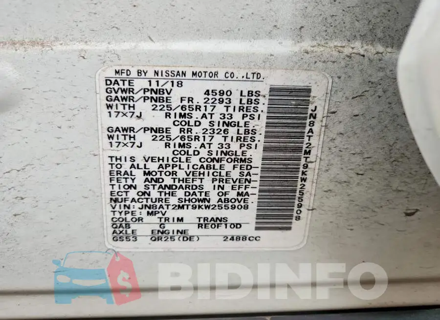 JN8AT2MT9KW255908 Photo# 12