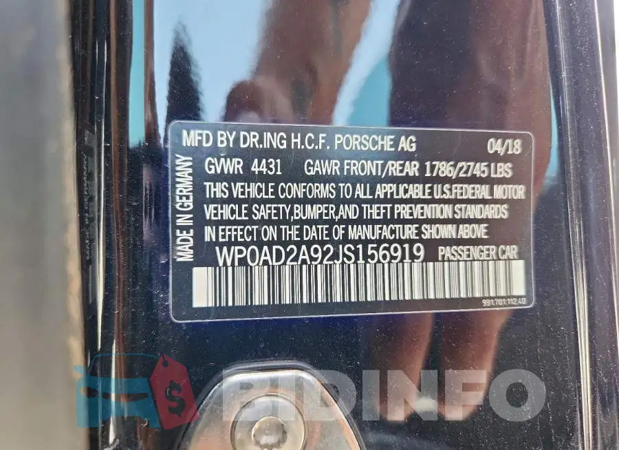 WP0AD2A92JS156919 Photo# 13