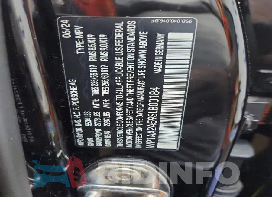 WP1AA2A59SLB00184 Photo# 13
