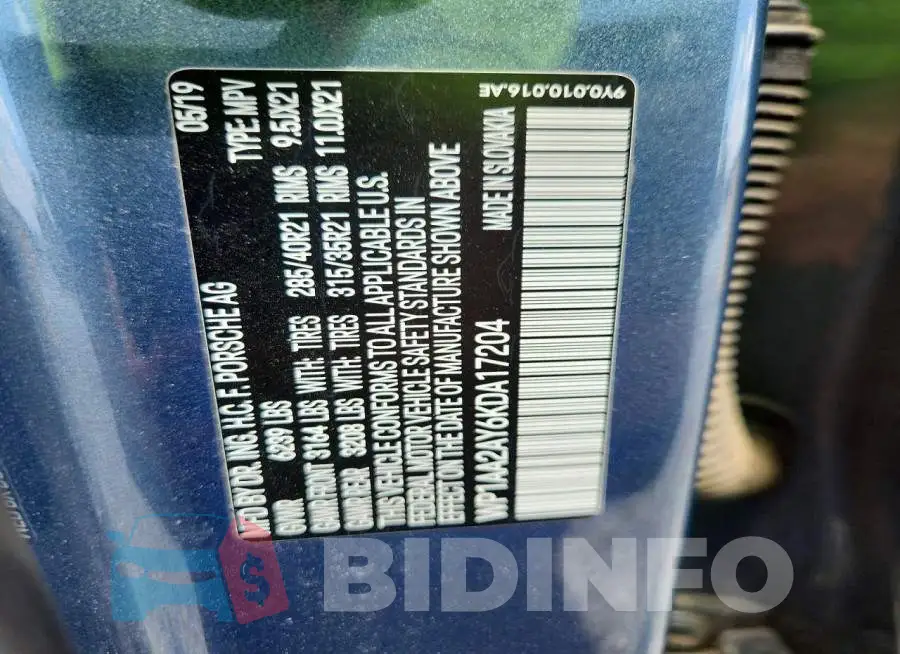 WP1AA2AY6KDA17204 Photo# 13