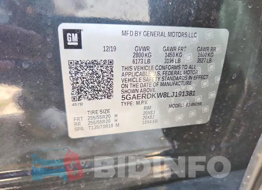 5GAERDKW8LJ191381 Photo# 13