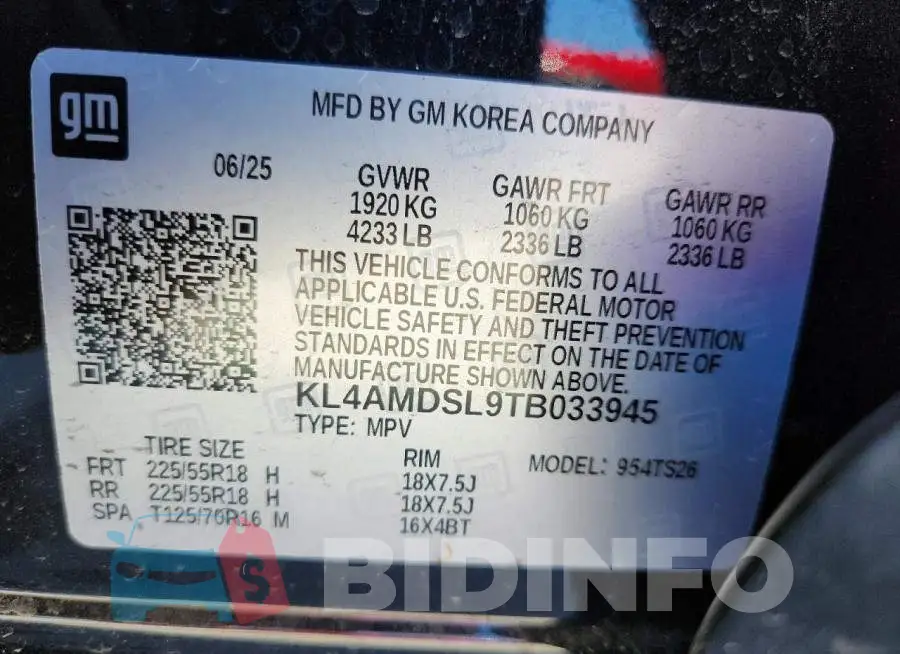 KL4AMDSL9TB033945 Photo# 13
