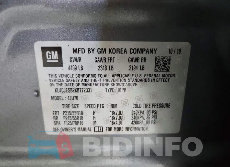 KL4CJESB2KB772331 Photo# 13