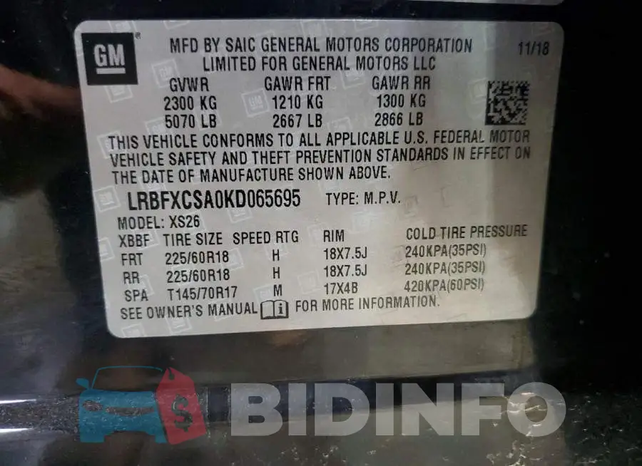 LRBFXCSA0KD065695 Photo# 13