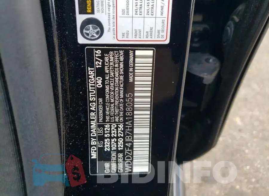 WDDZF4JB7HA188055 Photo# 12