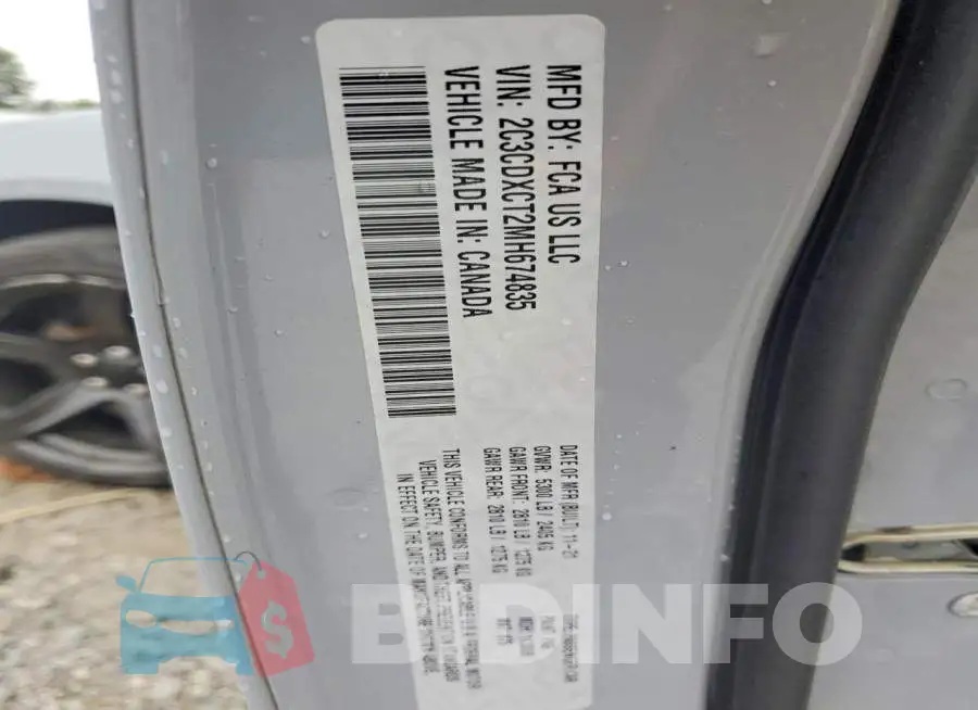 2C3CDXCT2MH674835 Photo# 12