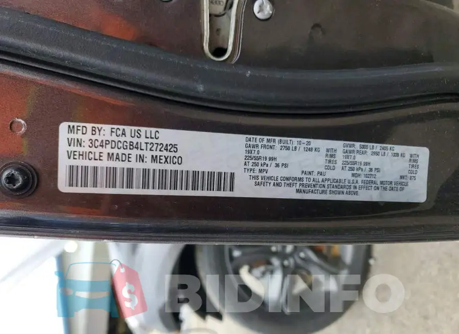 3C4PDCGB4LT272425 Photo# 13