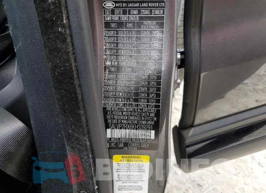 SALVP2RX6KH339291 Photo# 13