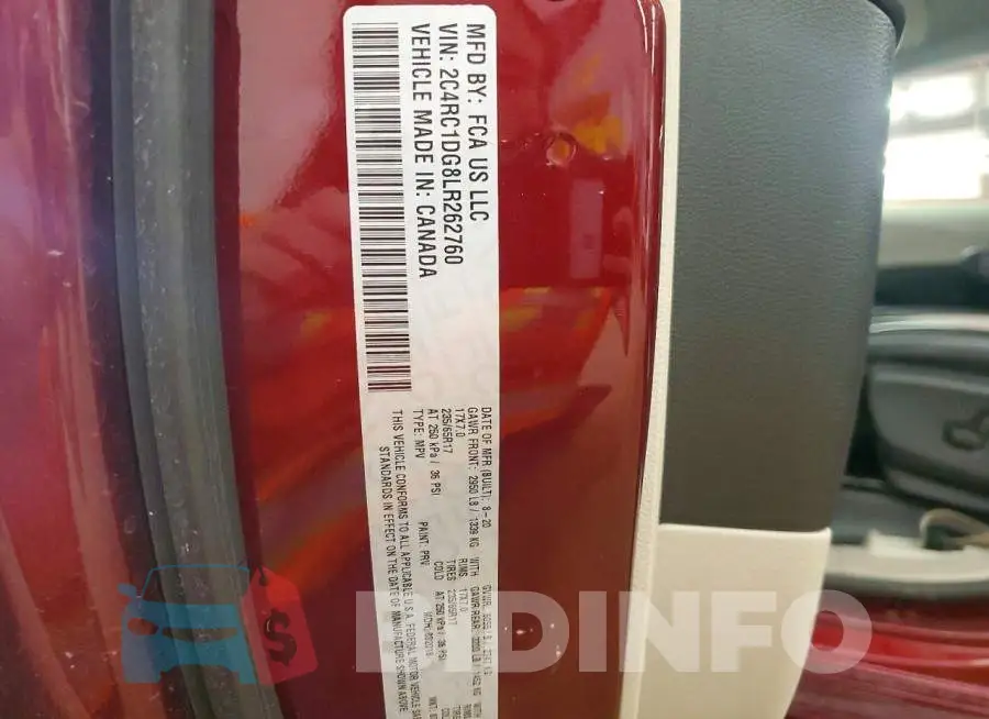 2C4RC1DG8LR262760 Photo# 13