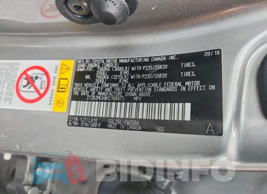 2T2BZMCA8KC168872 Photo# 13