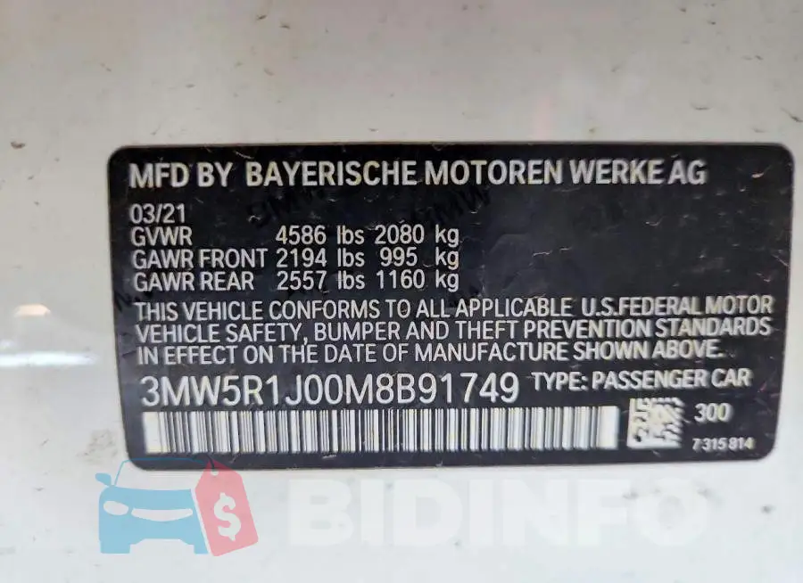 3MW5R1J00M8B91749 Photo# 12
