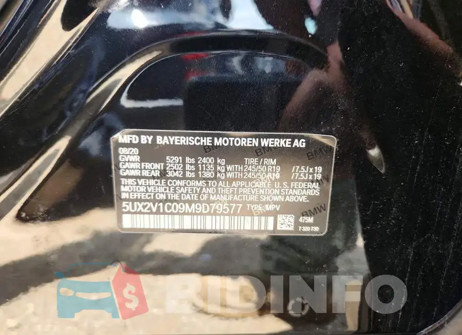 5UX2V1C09M9D79577 Photo# 13