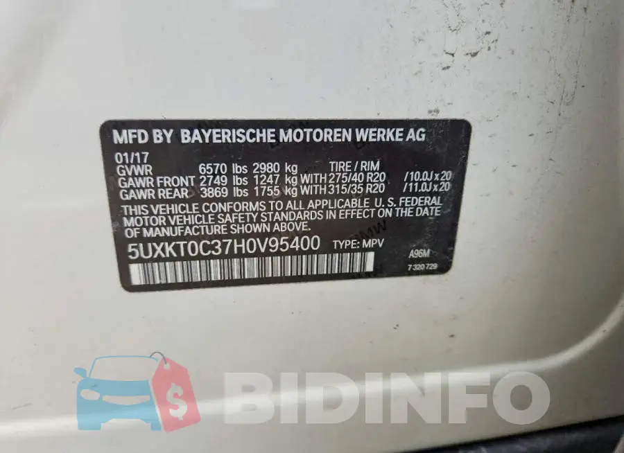 5UXKT0C37H0V95400 Photo# 13