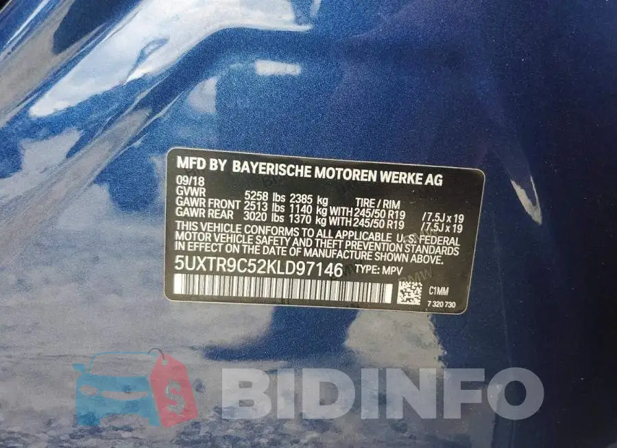 5UXTR9C52KLD97146 Photo# 12