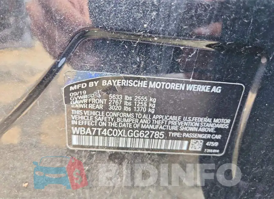 WBA7T4C0XLGG62785 Photo# 12