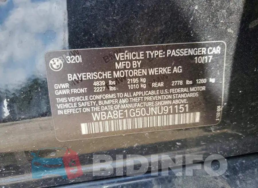 WBA8E1G50JNU91151 Photo# 13