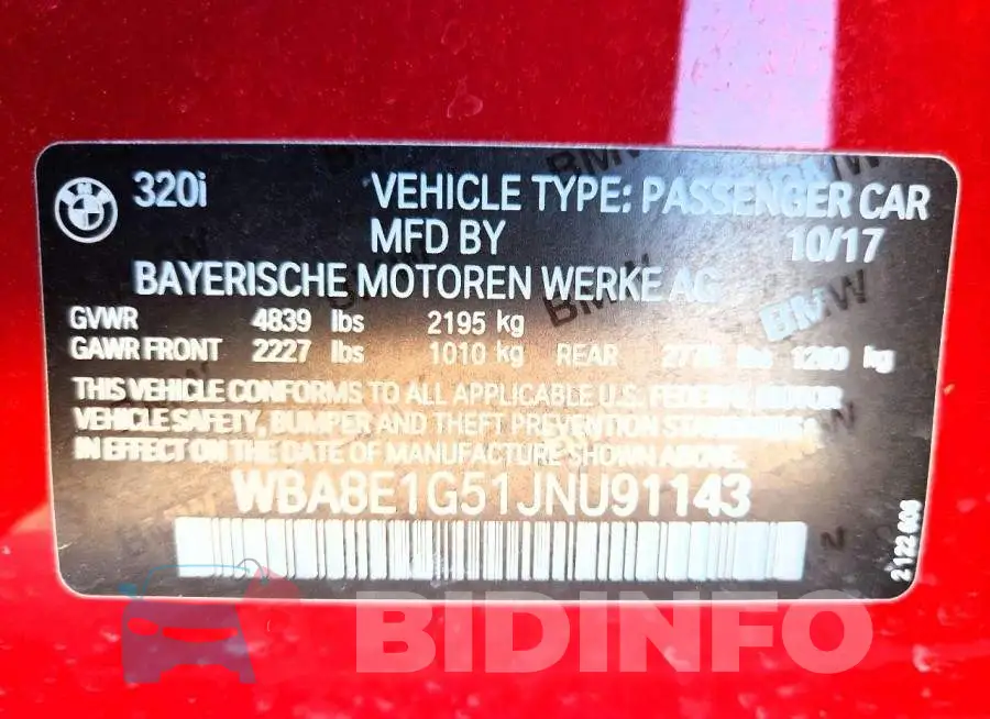 WBA8E1G51JNU91143 Photo# 12