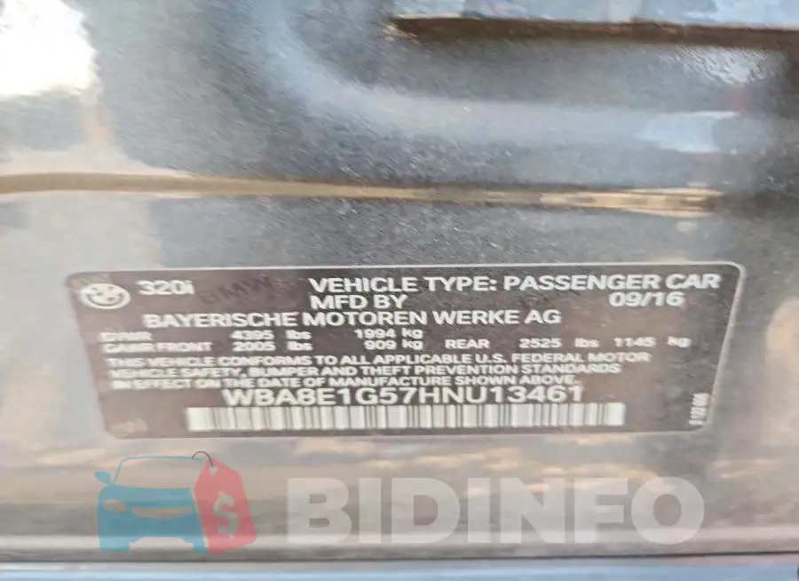 WBA8E1G57HNU13461 Photo# 12