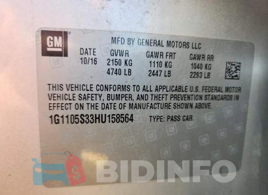 1G1105S33HU158564 Photo# 13
