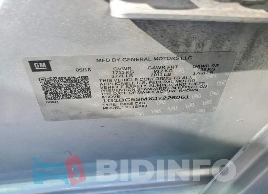 1G1BC5SMXJ7226061 Photo# 12