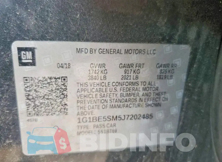 1G1BE5SM5J7202485 Photo# 12