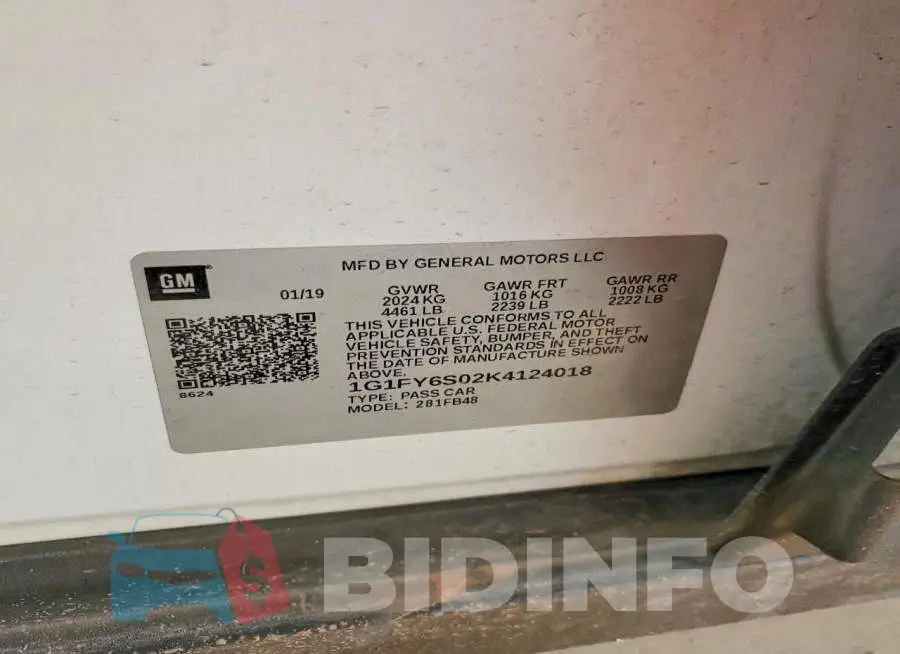 1G1FY6S02K4124018 Photo# 12