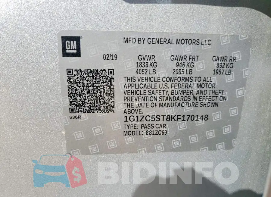 1G1ZC5ST8KF170148 Photo# 12