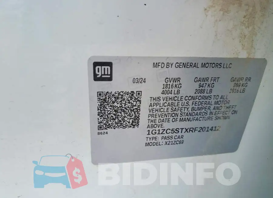 1G1ZC5STXRF201412 Photo# 12