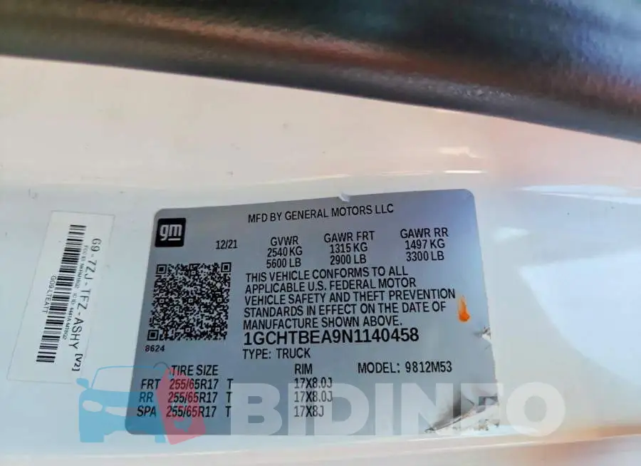 1GCHTBEA9N1140458 Photo# 12
