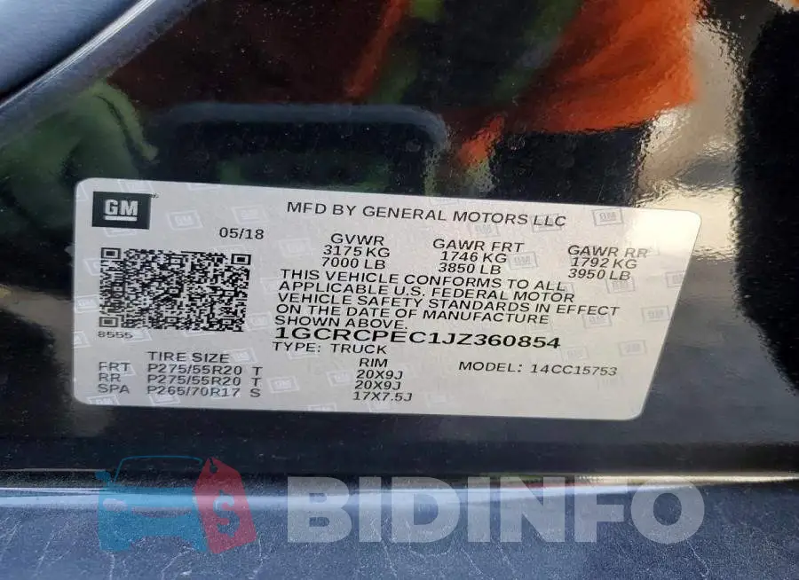 1GCRCPEC1JZ360854 Photo# 13