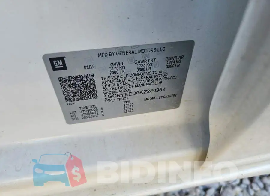 1GCRYEED6KZ249362 Photo# 12