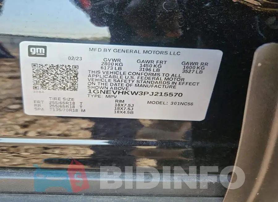 1GNEVHKW3PJ215570 Photo# 14