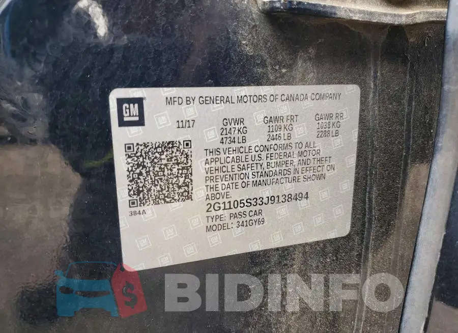 2G1105S33J9138494 Photo# 12