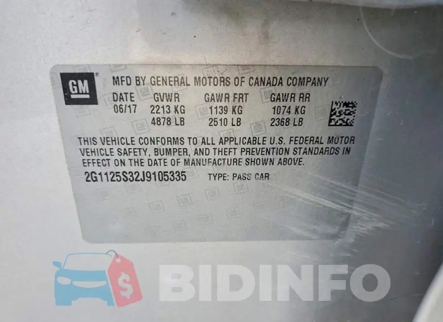 2G1125S32J9105335 Photo# 12