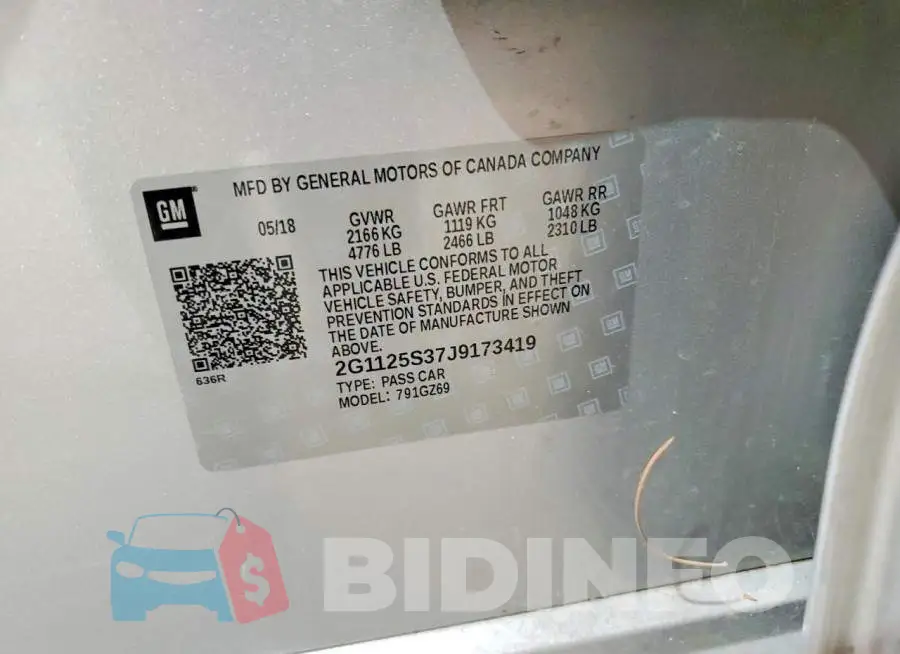 2G1125S37J9173419 Photo# 12