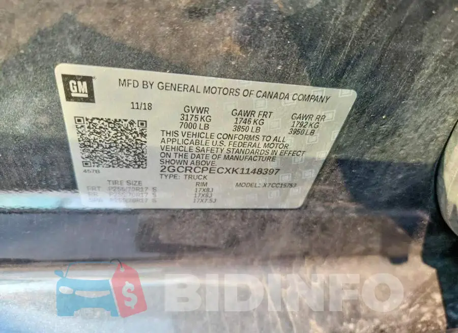 2GCRCPECXK1148397 Photo# 12