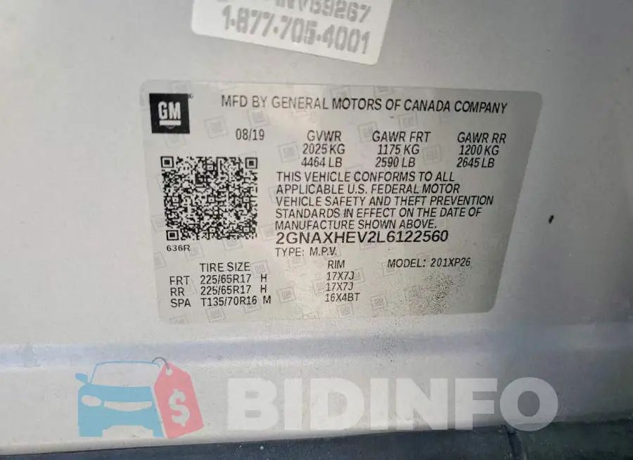 2GNAXHEV2L6122560 Photo# 13