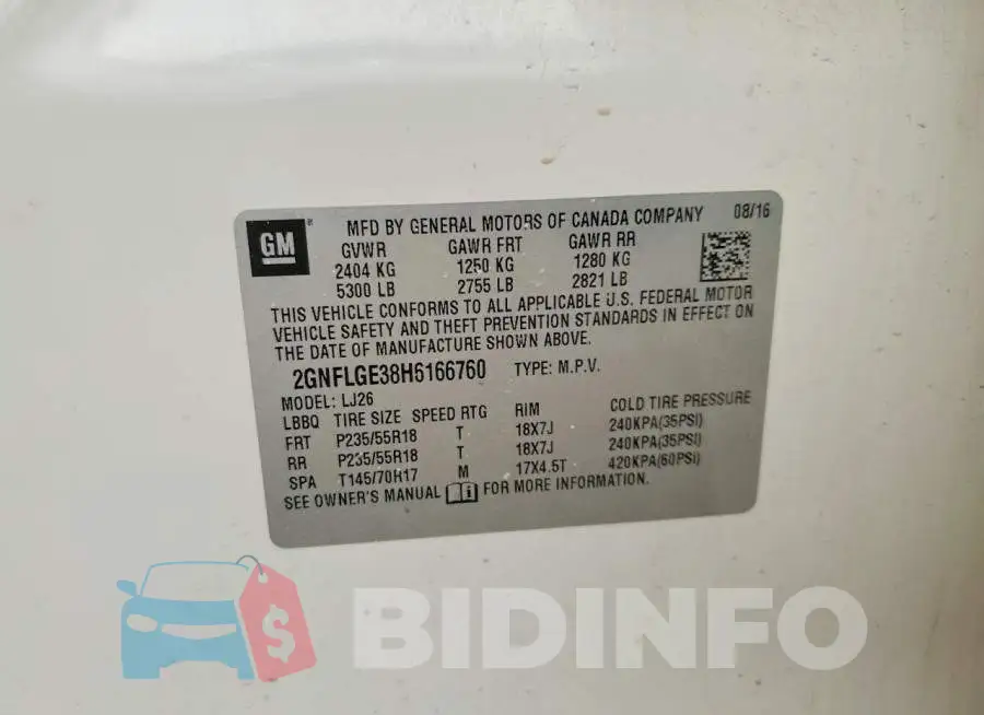 2GNFLGE38H6166760 Photo# 12