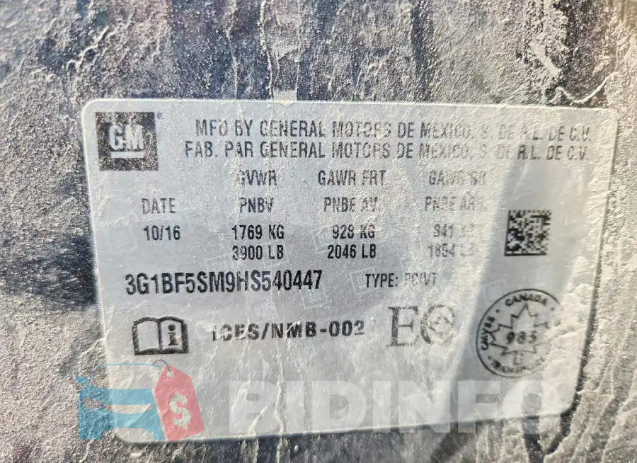 3G1BF5SM9HS540447 Photo# 13