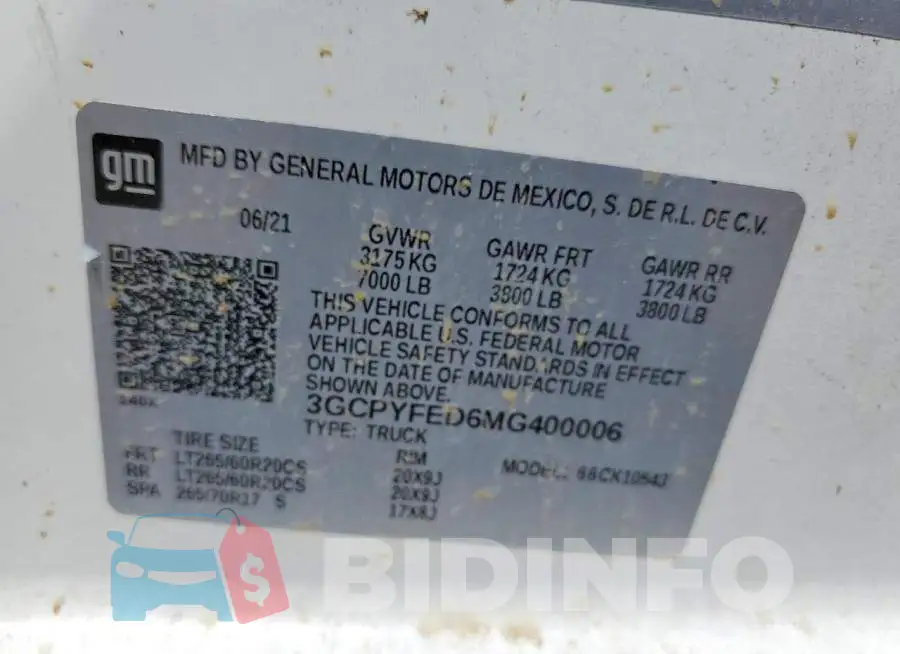 3GCPYFED6MG400006 Photo# 12