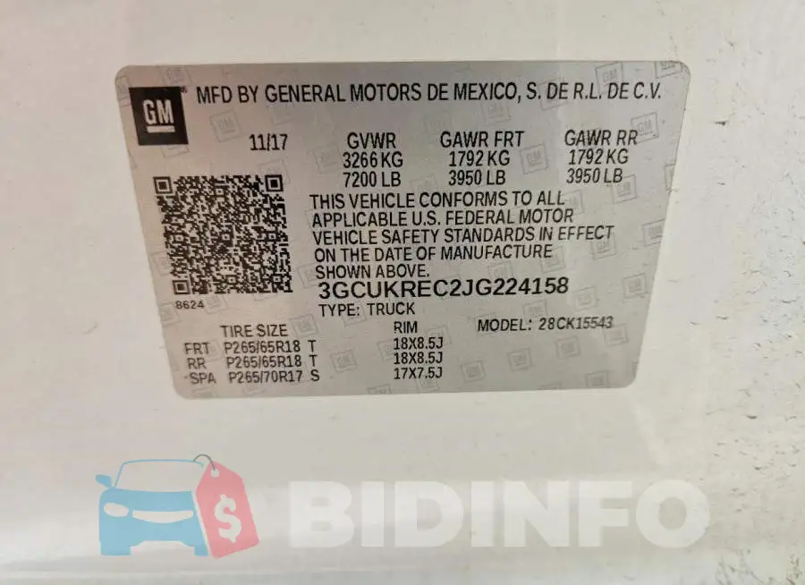 3GCUKREC2JG224158 Photo# 12