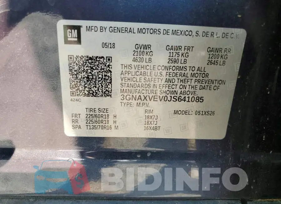 3GNAXVEV0JS641085 Photo# 12
