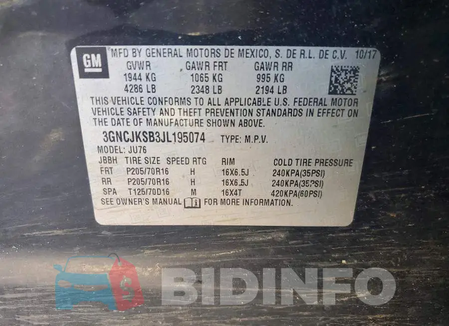3GNCJKSB3JL195074 Photo# 13