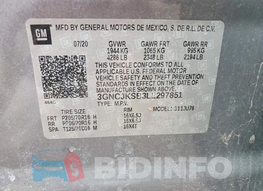 3GNCJKSB3LL297851 Photo# 12
